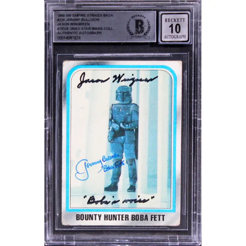 Jeremy Bulloch & Jason Wingreen Signed 1980 SW ESB #220 Card Auto 10 BAS Slab 2