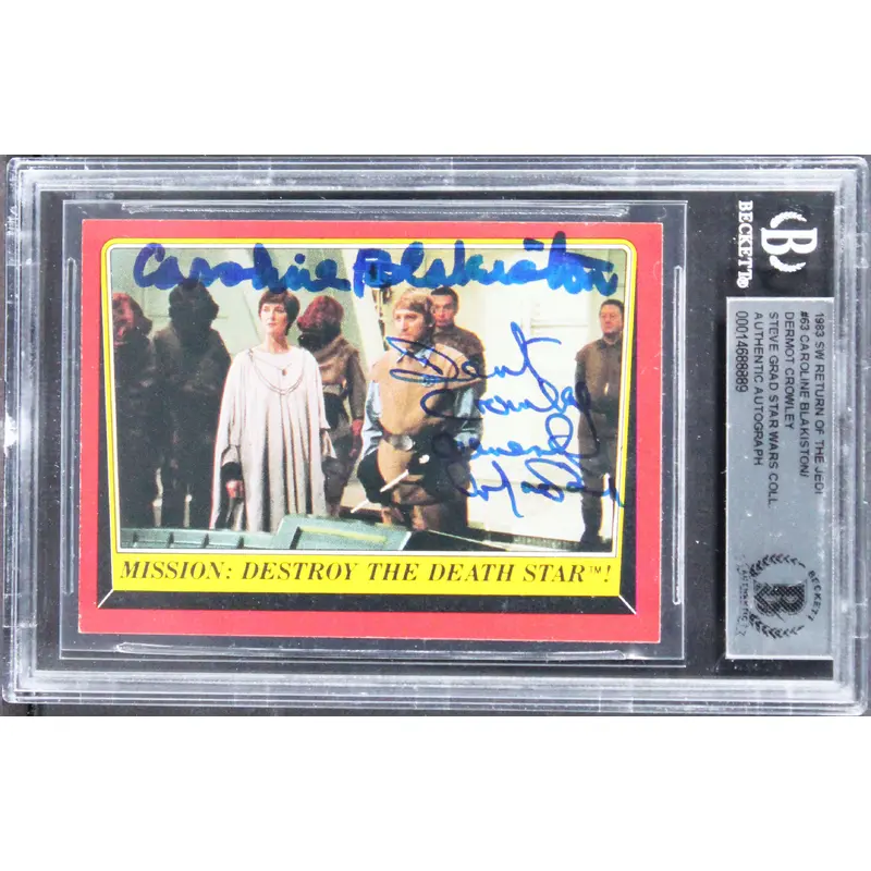 Star Wars (2) Blakiston & Crowley Signed 1983 SW ROTJ #63 Card BAS Slabbed