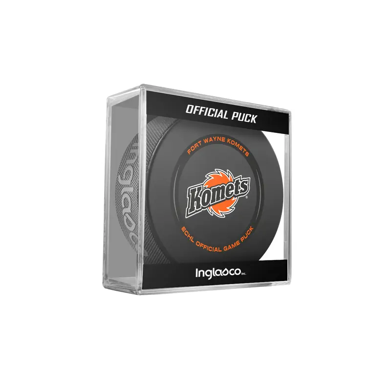 ECHL Fort Wayne Komets 2024-25 Official Game Hockey Puck In Cube
