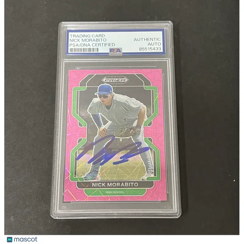 2022 Panini Prizm Draft Picks Pink Velocity #PDP75 Nick Morabito signed card PSA