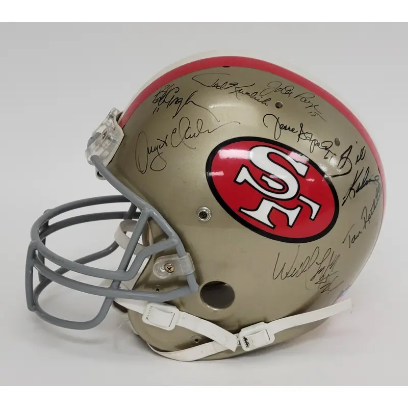 Joe Montana Jerry Rice San Francisco 49ers Legends Signed Game Helmet Beckett