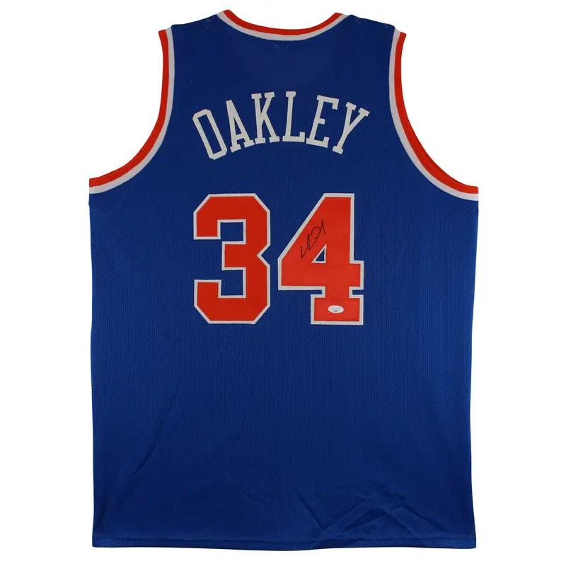 Charles Oakley Authentic Signed Blue Pro Style Jersey Autographed JSA