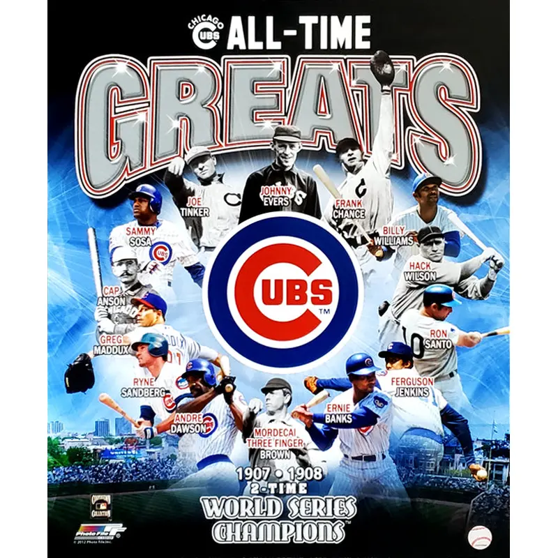 Chicago Cubs "All-Time Greats" (14 Legends) Premium Poster Print - Photofile Inc.
