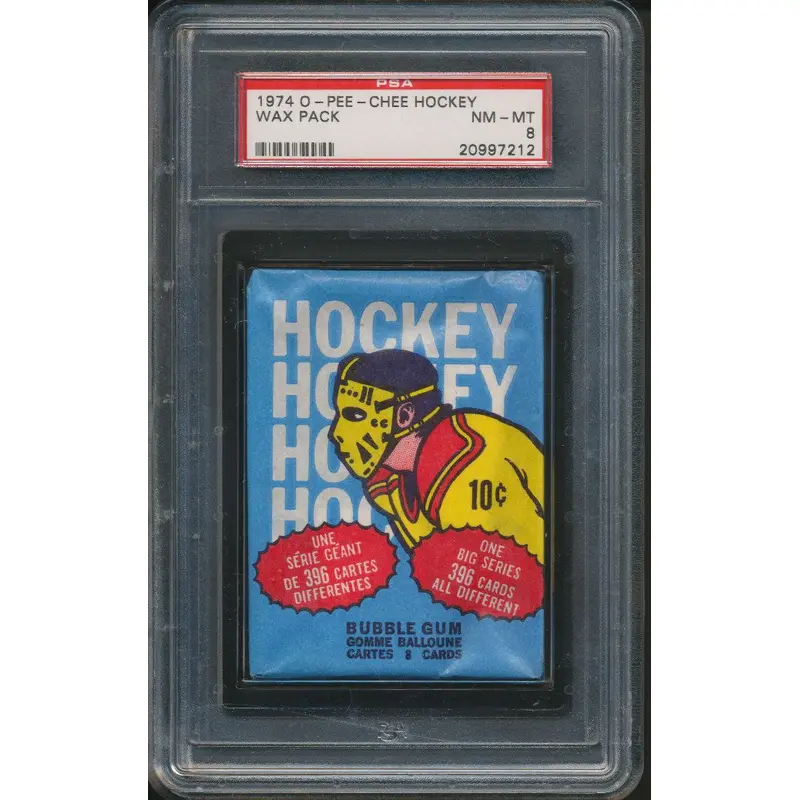 1974/75 OPC O-Pee-Chee Hockey Unopened Cello Pack PSA 7