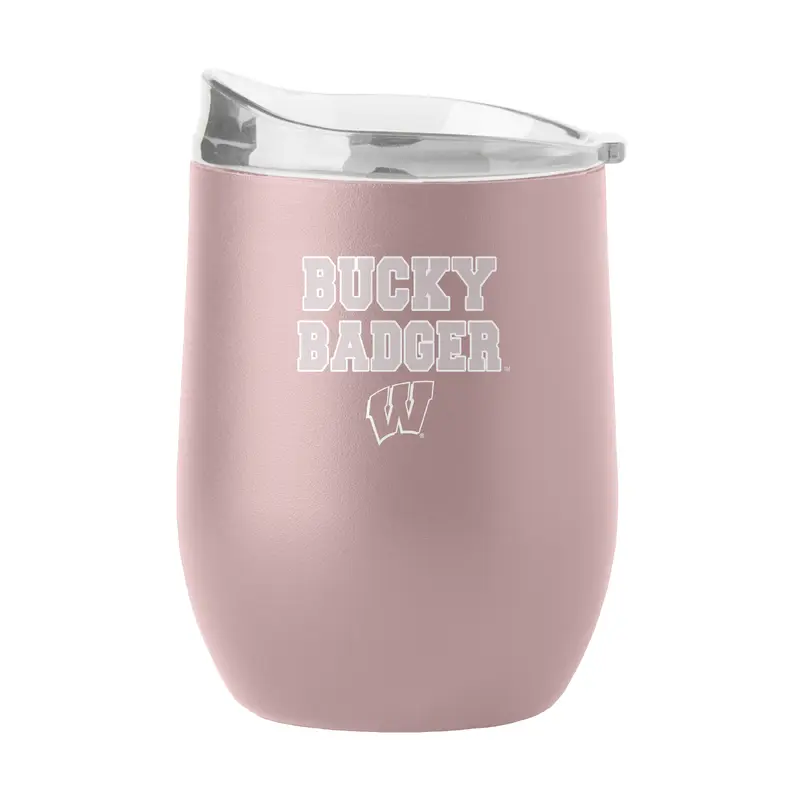 Wisconsin 16oz Stencil Powder Coat Curved Beverage
