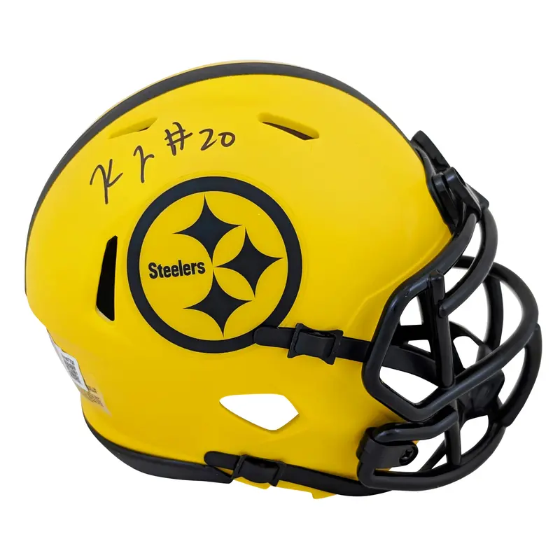 Steelers Kaleb Johnson Authentic Signed Rave Speed Mini Helmet BAS Witnessed