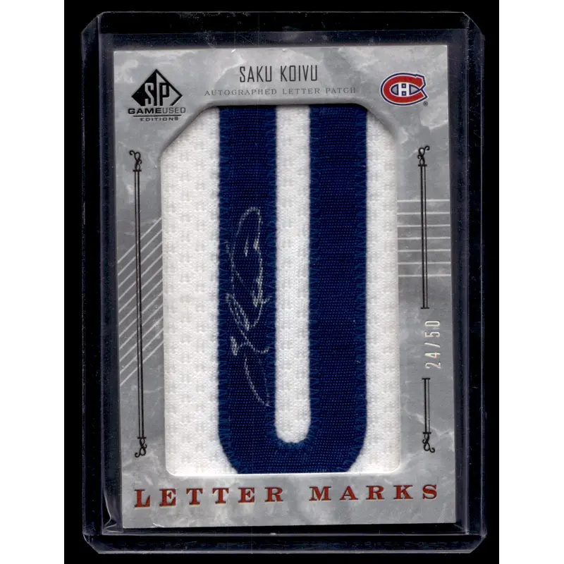 2006-07 Upper Deck SP Game Used Edition - Letter Marks "U" - Saku Koivu #LM-SK /50