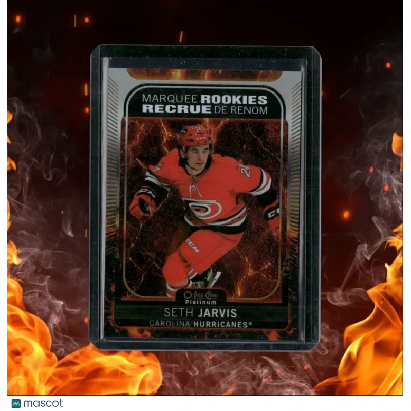 2021-22 O-Pee-Chee Platinum Seth Jarvis Marquee Hot Magma Rookie 031/499 #284