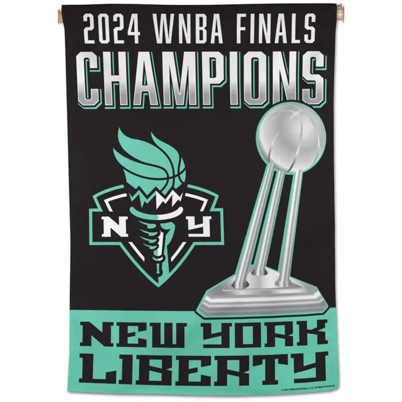 New York Liberty 2024 WNBA Champions Official Premium 28x40 Wall Banner - Wincraft Inc.