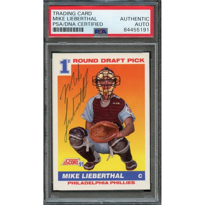 1991 Score #683 Mike Lieberthal Signed Card PSA Slabbed Auto Phillies