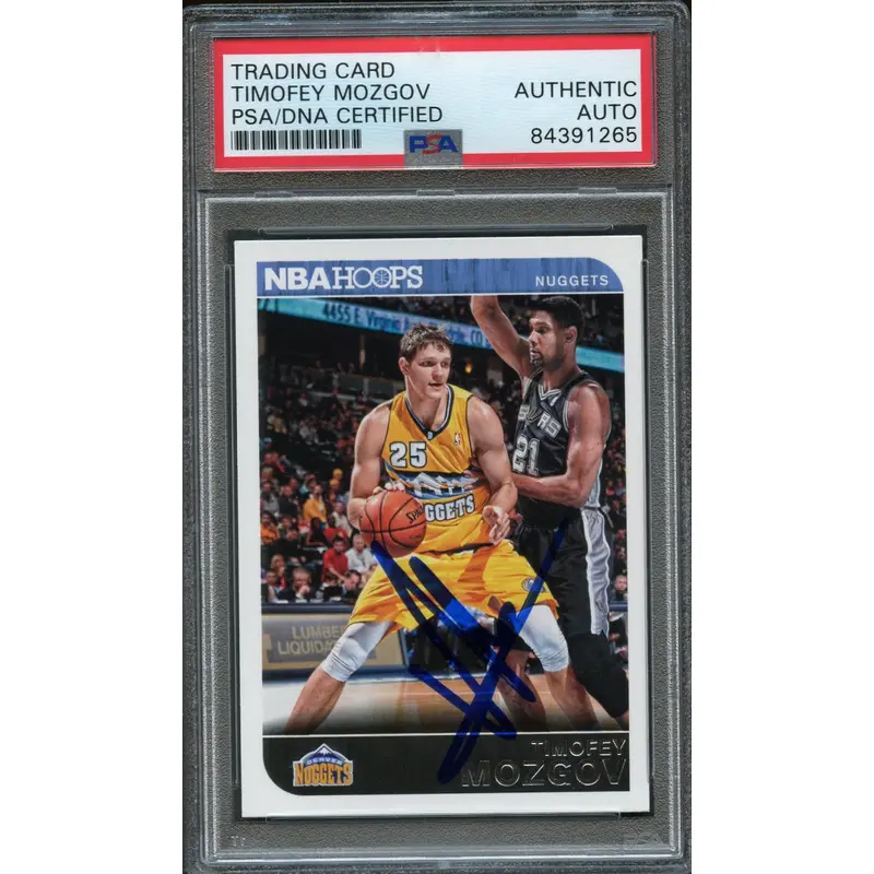 2014-15 NBA Hoops #67 Timofey Mozgov Signed AUTO PSA Slabbed Nuggets