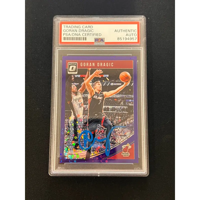 2018-19 Panini Donruss Optic #5 Goran Dragic Signed Card AUTO PSA/DNA Slabbed Heat