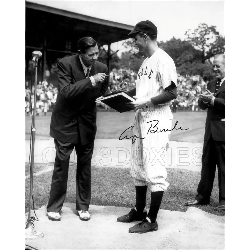 Babe Ruth George Bush 8X10 Photo - Autographed 1948 Yankees Yale President - 2013