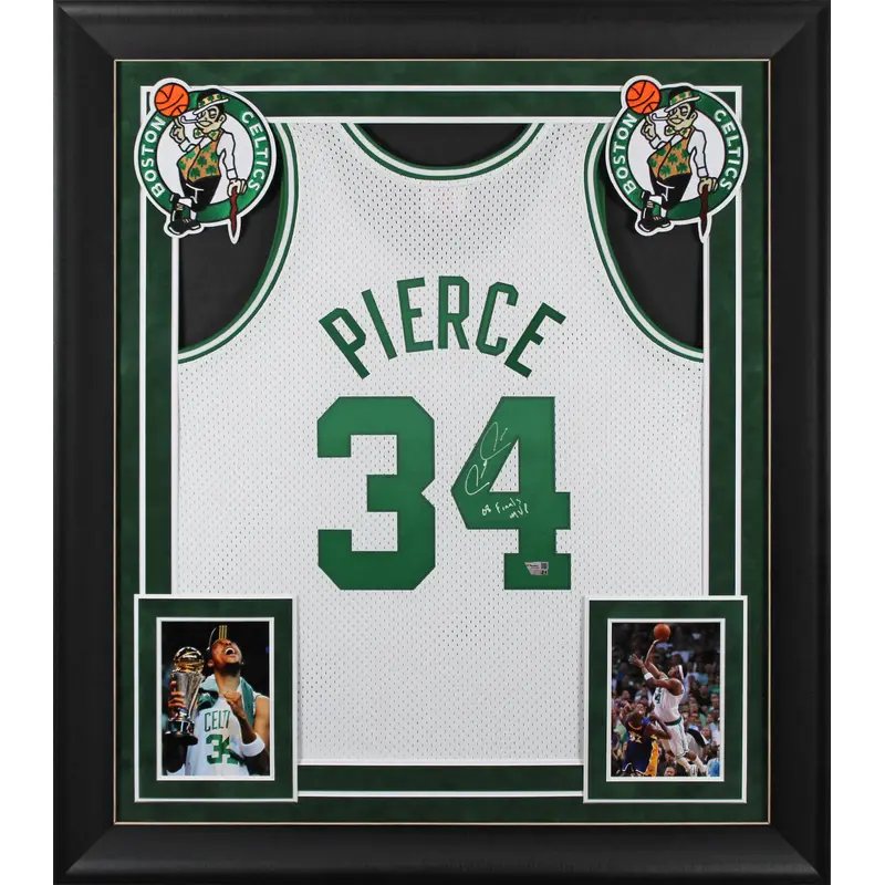 Celtics Paul Pierce "08 Finals MVP" Signed White M&N HWC Framed Jersey Fan