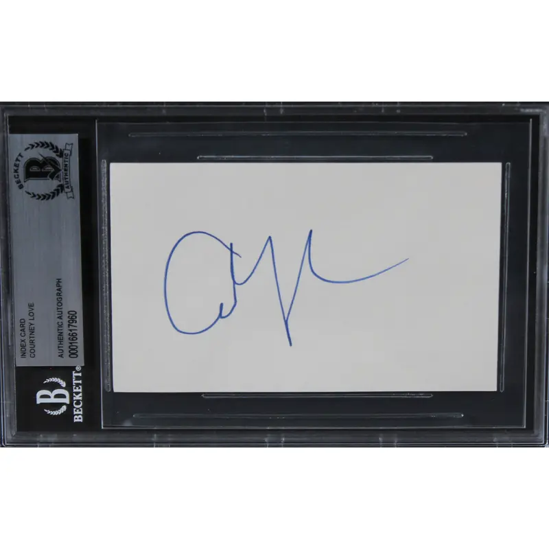 Courtney Love Hole Authentic Signed 3x5 Index Card Autographed BAS Slabbed 1