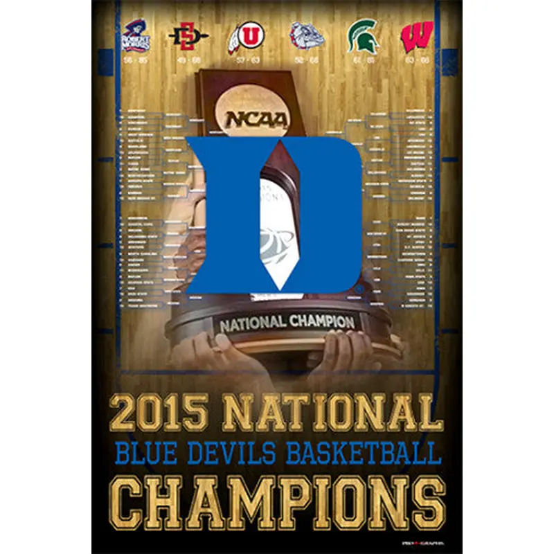 Duke Blue Devils 2015 NCAA Basketball Champions Commemorative Poster - ProGraphs Inc.