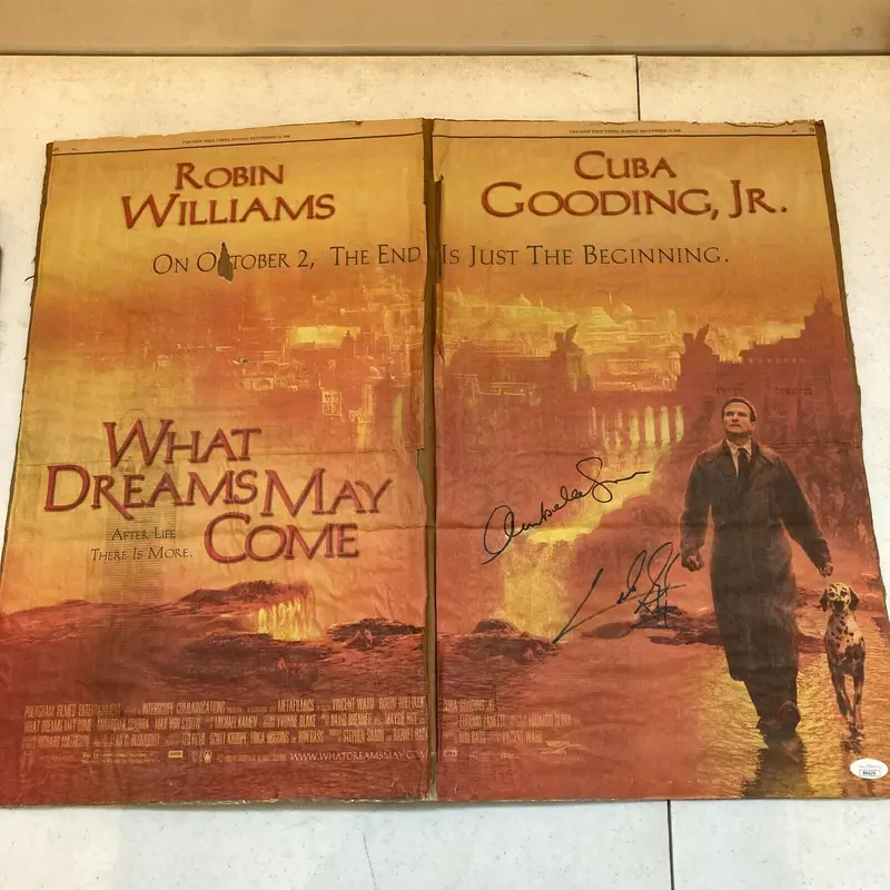 Cuba Gooding Jr. & Annabella Sciorra Signed Large Newspaper Poster JSA COA