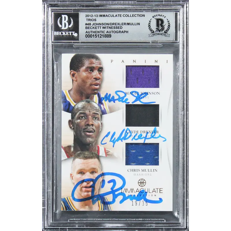 Johnson, Drexler & Mullin Signed 2012 Immaculate Trios #48 Card Auto 10 BAS Slab