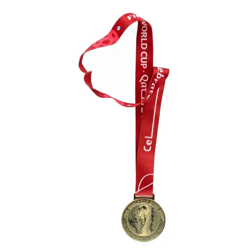 Lionel Messi Signed Inscribed 2022 FIFA World Cup Qatar Gold Medal JSA COA