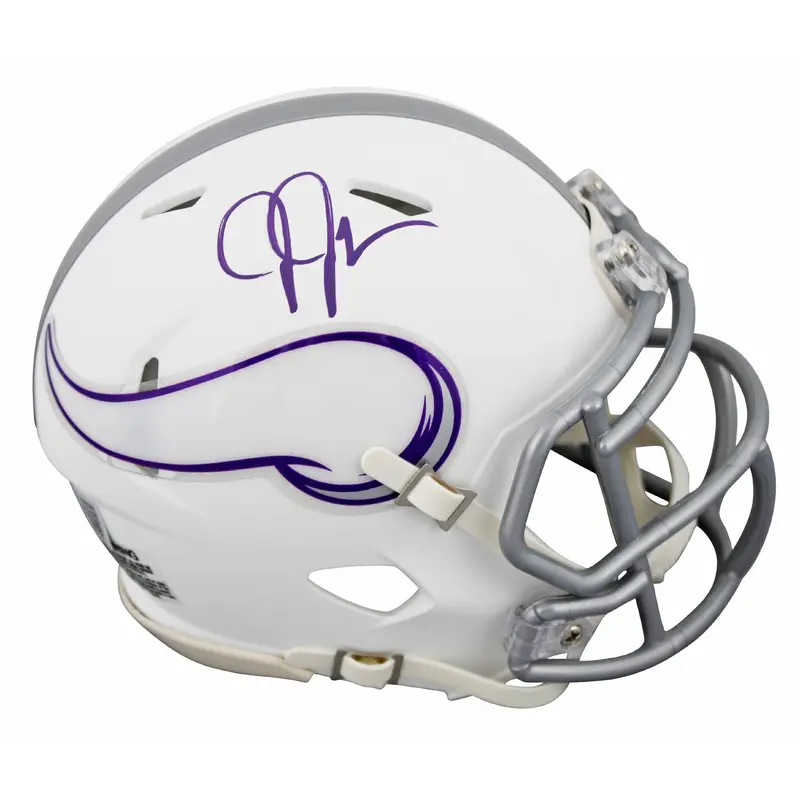 Vikings Justin Jefferson Signed 2024 On-Field Alt Speed Mini Helmet BAS Witness