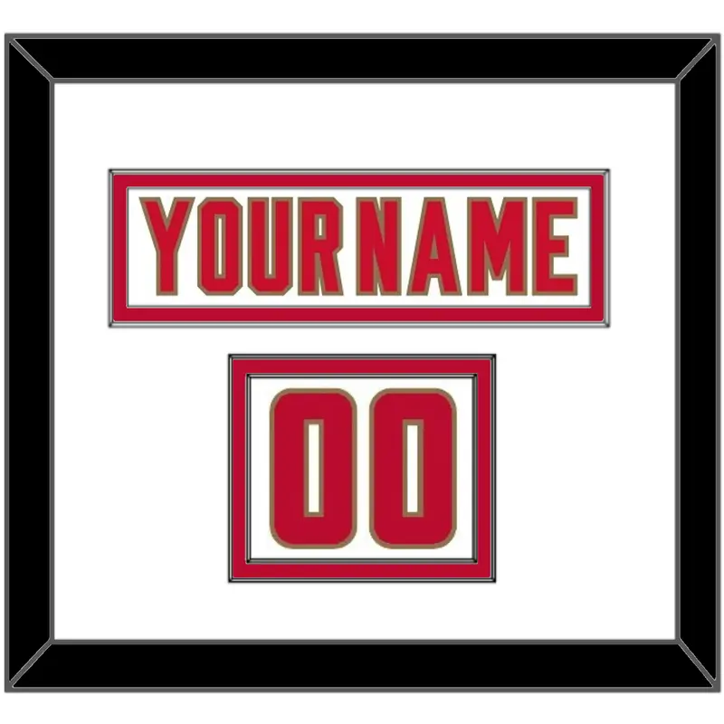 Denver Nameplate & Number (Shoulder) - Home White - Double Mat 1