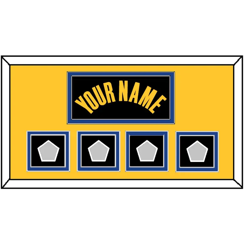 Golden State Name & 4 Champions Patches - Black City (2021-2022) - Double Mat 4