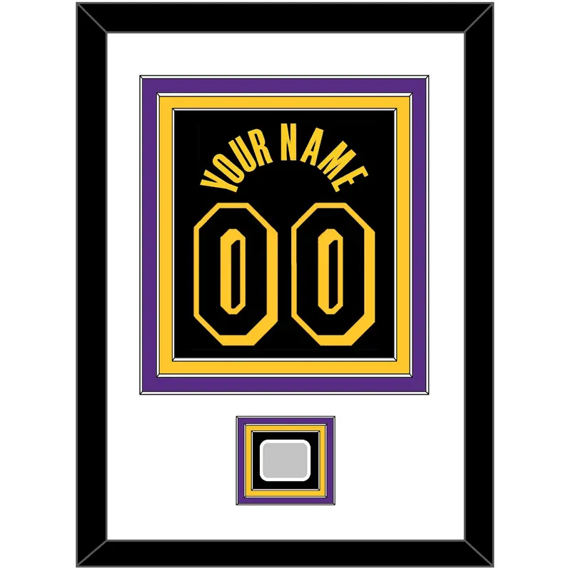 Los Angeles Name & Number With Trophy Patch - Black Mamba (2017-2018, 2020) - Triple Mat 1