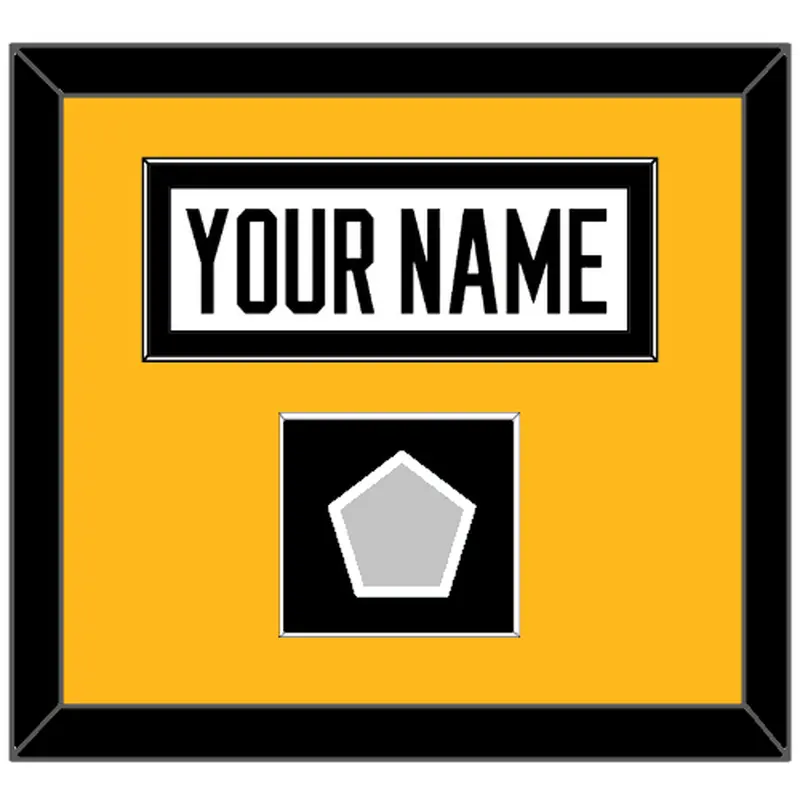 Pittsburgh Nameplate & Stanley Cup Finals Patch - Home White (1988-1992) - Single Mat 2