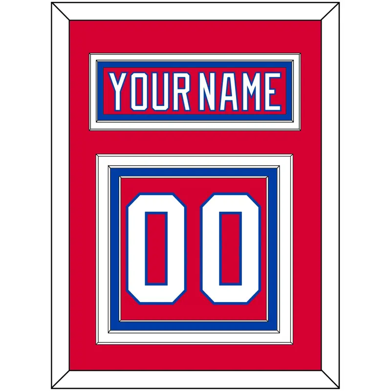 Washington Nameplate & Number (Back) - Alternate Red (2018-2020) - Triple Mat 2