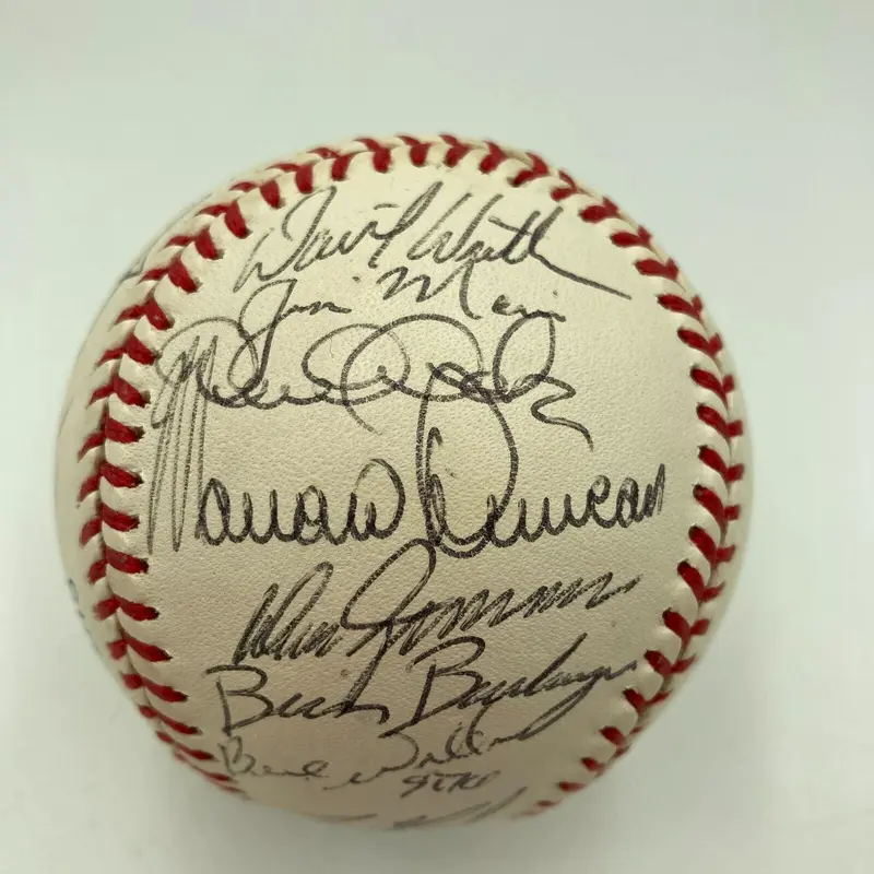 1997 New York Yankees Team Signed Baseball Derek Jeter Mariano Rivera JSA COA
