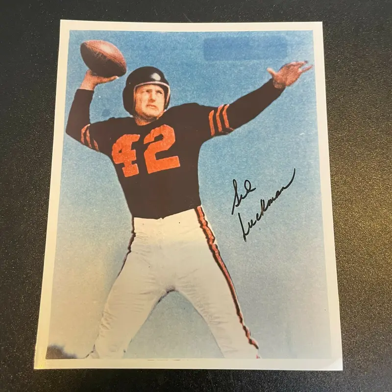 Sid Luckman Signed Autographed Football Photo