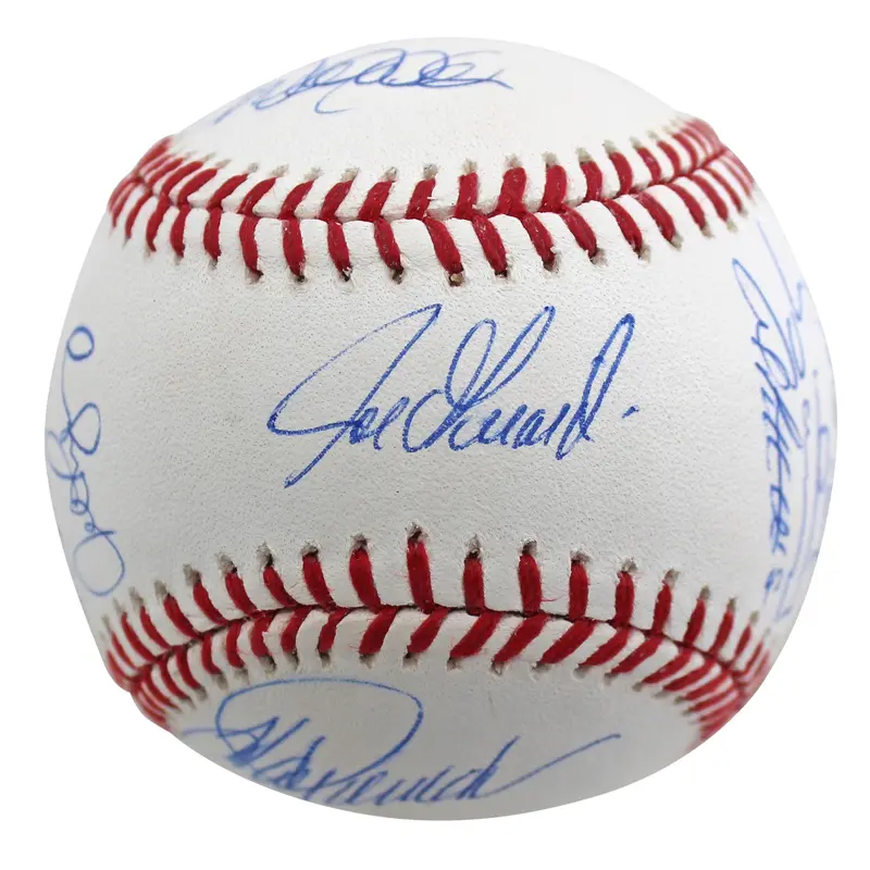 2009 Yankees (9) Jeter Rivera Posada Signed 2009 WS Logo Oml Baseball Steiner 2
