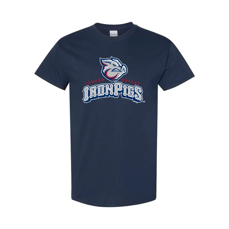 Lehigh Valley IronPigs Adult Primary Logo Navy Tshirt