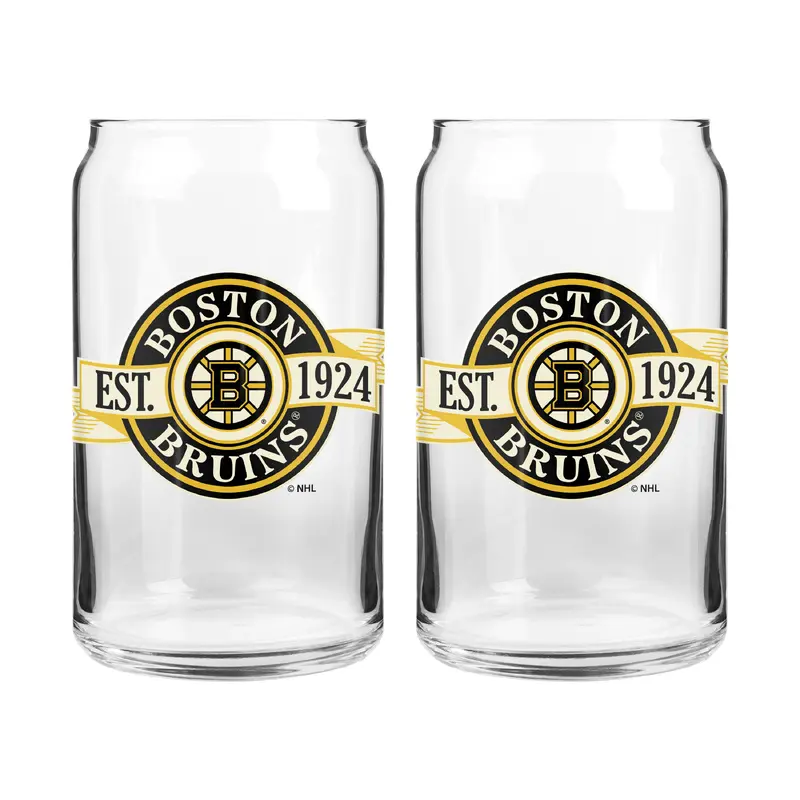 NHL Boston Bruins 16 oz Can Glass Banner Design