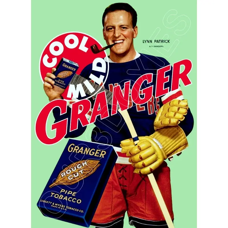 1940's Lynn Patrick Granger Store Counter Standup Sign - New York Rangers - 3074