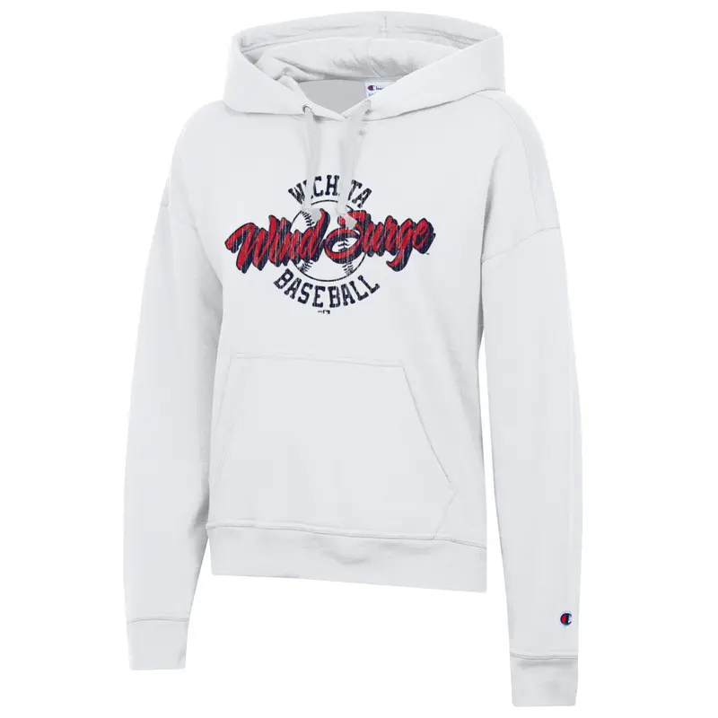 Wichita Wind Surge Women's White Powerblend Hoodie Sweatshirt