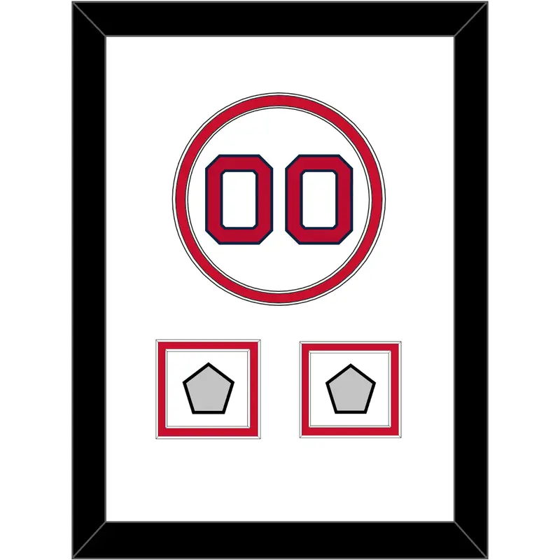 Boston Number & 2 World Series Champions Patches - Home White - Double Mat 1