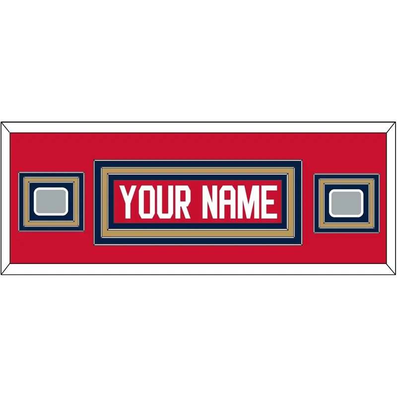 Florida Nameplate & 2 Stanley Cup Champions Patches - Home Red - Triple Mat 4