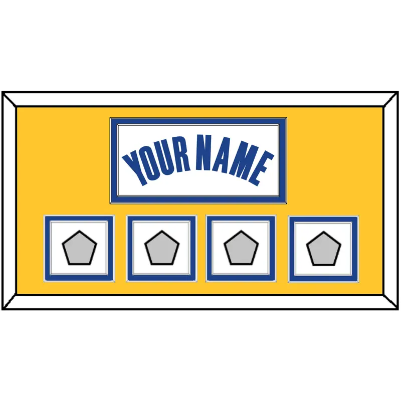 Golden State Name & 4 Champions Patches - White Association - Double Mat 3