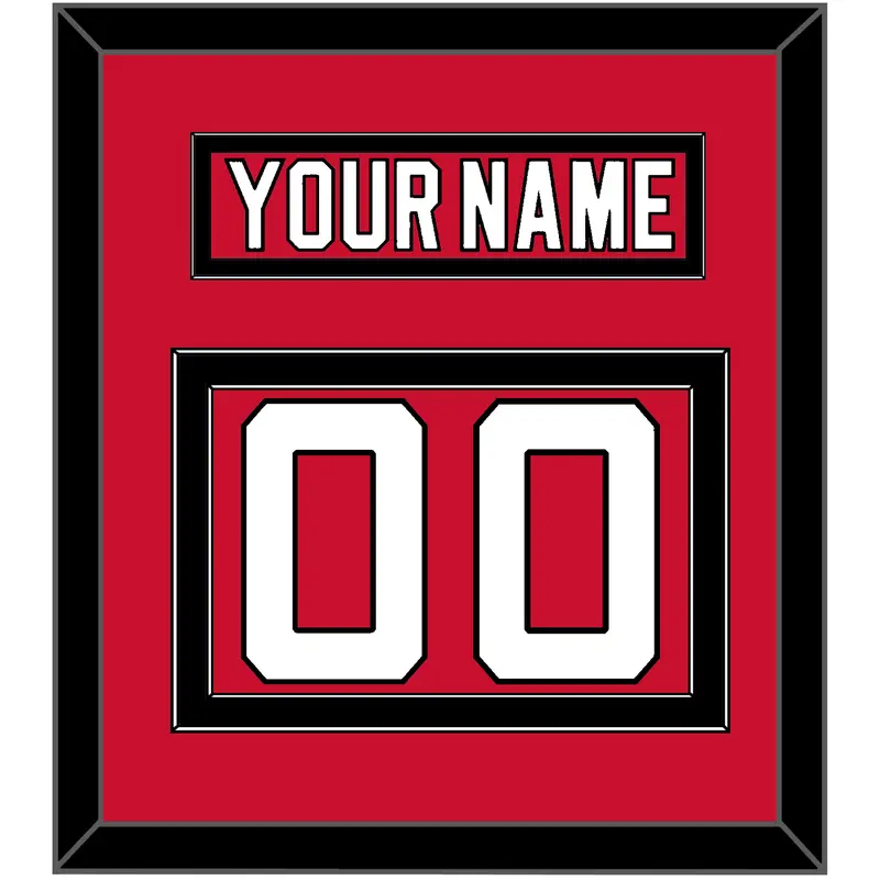 New Jersey Nameplate & Number (Back) - Road Red (1992-2007) - Double Mat 2