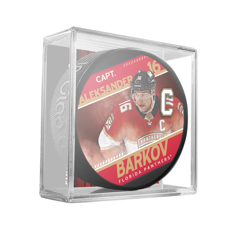 NHL Captain Series Aleksander Barkov Florida Panthers Souvenir Hockey Puck In Cube
