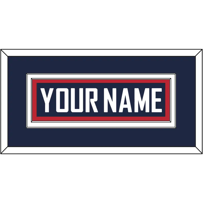United States Mens Hockey Nameplate - 2010 Olympics Road Blue - Double Mat 2
