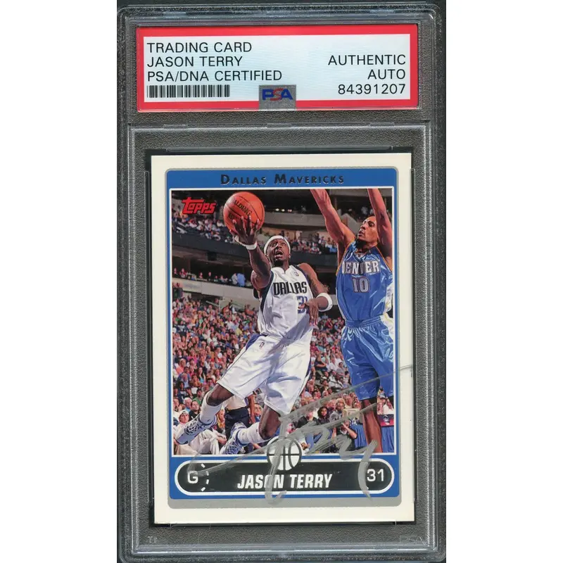2006 Topps #11 Jason Terry Signed Card AUTO PSA Slabbed Mavericks