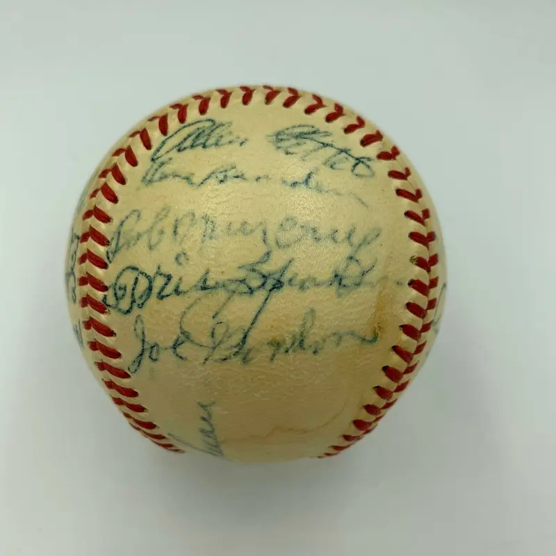 Incredible 1948 Cleveland Indians World Series Champs Team Signed Baseball JSA