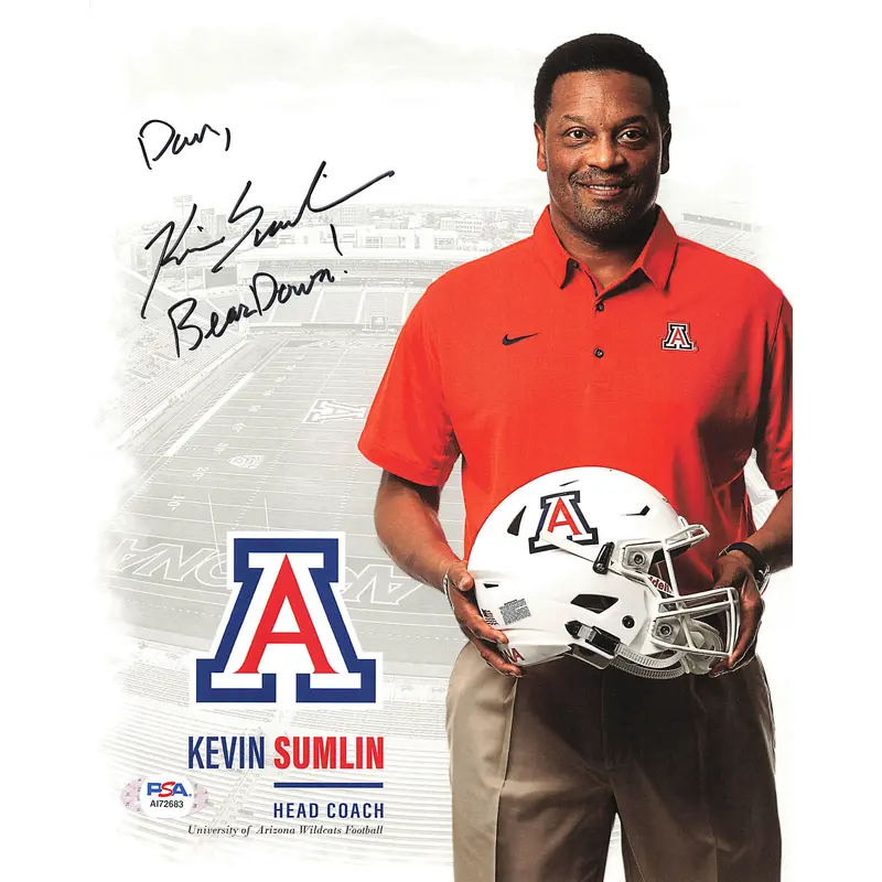 KEVIN SUMLIN Signed 8x10 photo PSA/DNA Arizona Wildcats Autographed