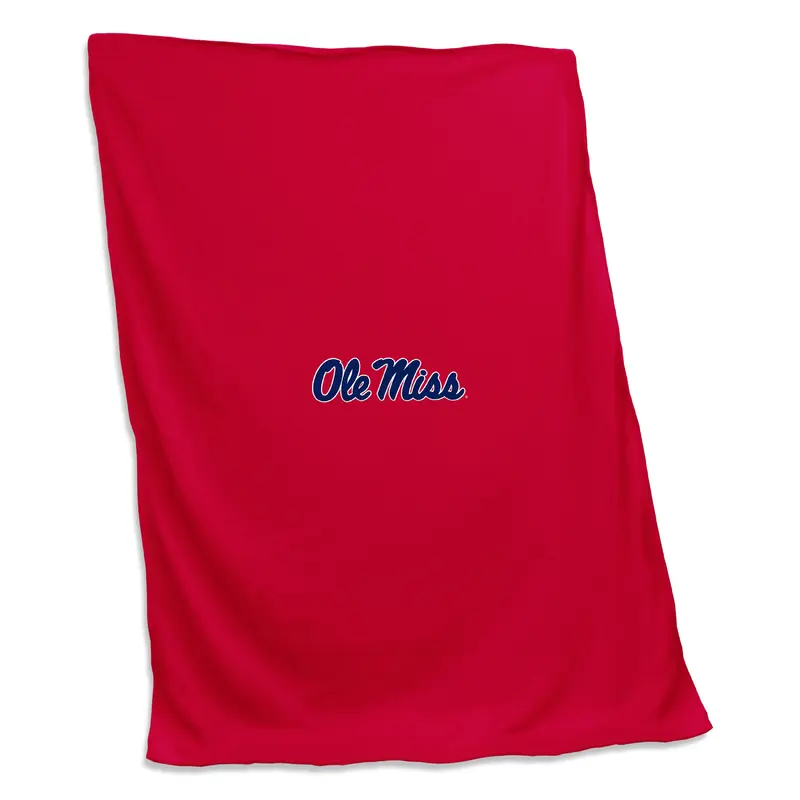 Ole Miss Red Screened Sweatshirt Blanket