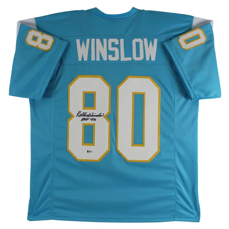 Kellen Winslow HOF 95 Authentic Signed Powder Blue Pro Style Jersey BAS Witness