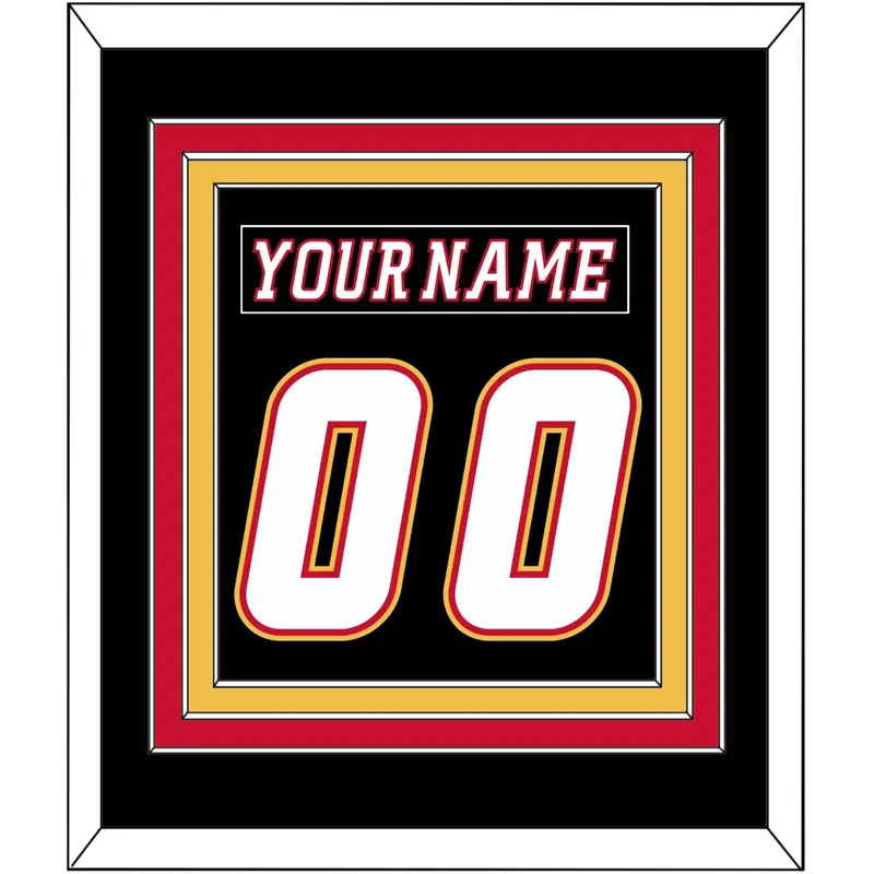 Calgary Nameplate & Number (Back) Combined - Alternate Black - Triple Mat 2