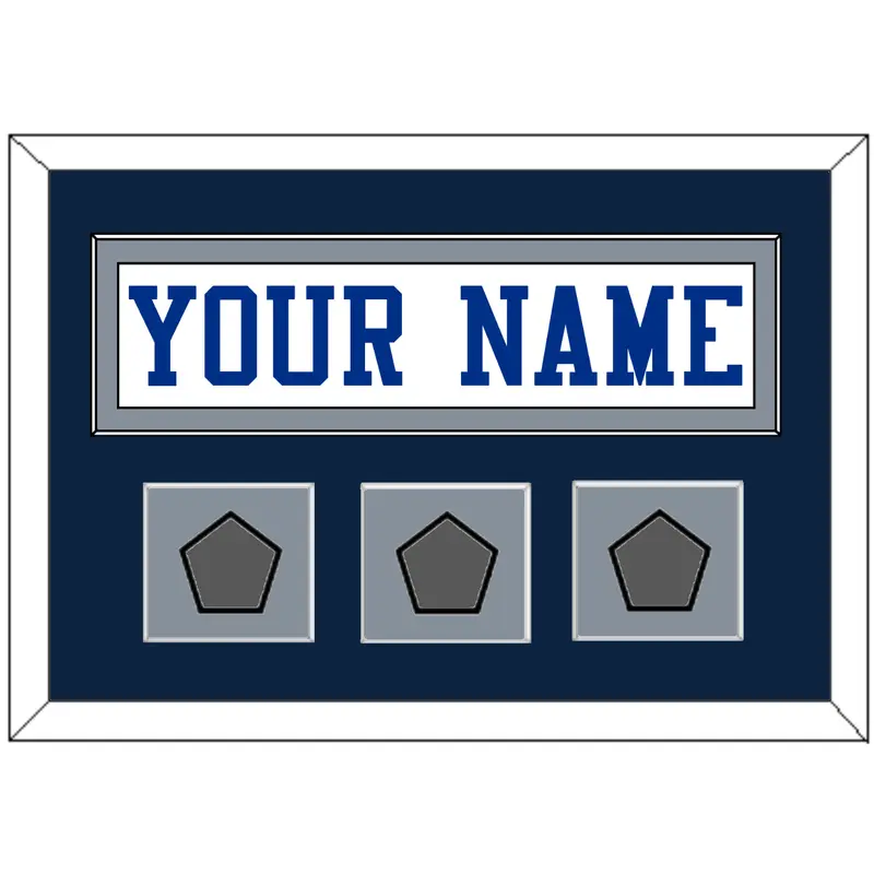 Dallas Nameplate & 3 Super Bowl Jersey Patches - White Jersey - Single Mat 6