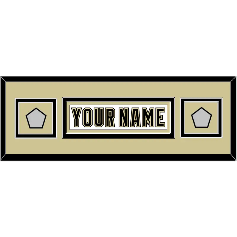 Pittsburgh Nameplate & 2 Stanley Cup Finals Patches - Road White (2007-2016) - Double Mat 7